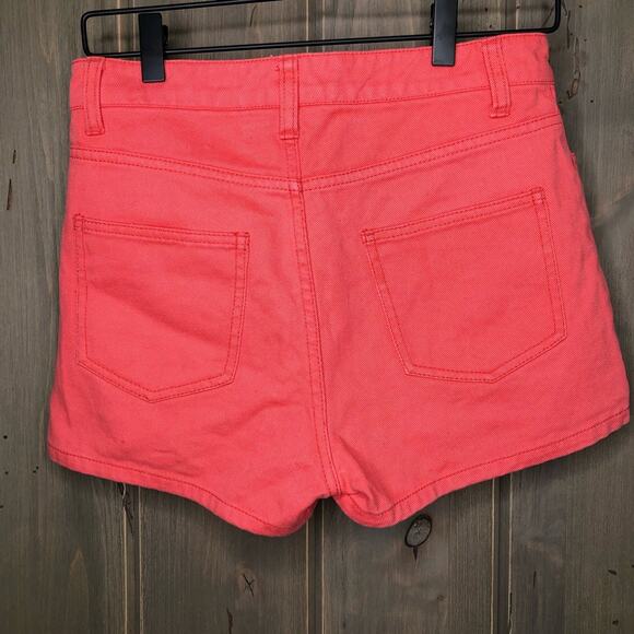Monki ASOS Coral Denim Short Shorts Small - Picture 3 of 7